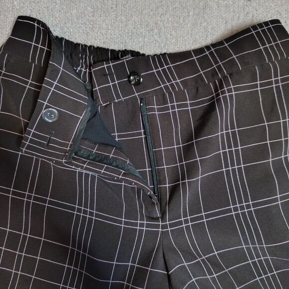 Curvie Fit Pants Womens Size 34x31 Medium Black Pink Plaid Stripe Loose Fit - Picture 10 of 13
